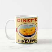 1930年代のDinetteパイナップルブランドラベル コーヒーマグカップ (左)
