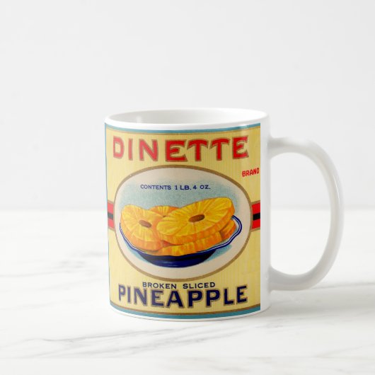 1930年代のDinetteパイナップルブランドラベル コーヒーマグカップ (右)