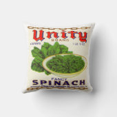1930年代のUnityほうれんファンシー草のラベル クッション (裏面)
