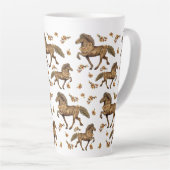 1930年代アイスランドの馬と花 カフェラテマグ (右アングル)