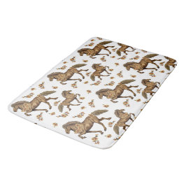 1930年代アイスランドの馬と花 バスマット