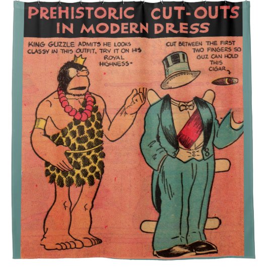 1930年代アリー·ウープ漫画ズ·ケーブマン·ギングズル シャワーカーテン (正面)