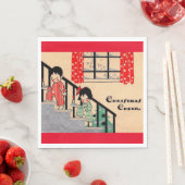 1930年代アートデコクリスマス応援 スタンダードランチョンナプキン (インサイチュ)