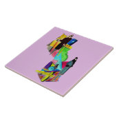 1930年代アートデコ女性プリント タイル (側面)