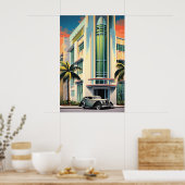 1930年代アートデコ建物エントランスエアーブラシ ポスター (キッチン)