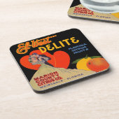 1930年代アートデコEl-West Deliteフロリダシトラスフルーツ コースター (左側)