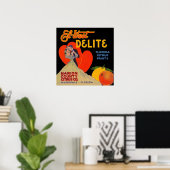 1930年代アートデコEl-West Deliteフロリダシトラスフルーツ ポスター (ホームオフィス)