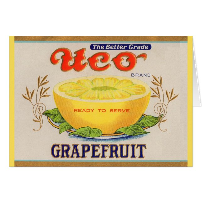 1930年代ウコブランドグレープフルーツのラベル (正面横)