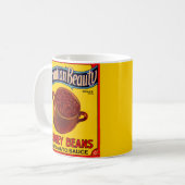 1930年代カナダの美しい腎臓豆ラベル コーヒーマグカップ (正面左)