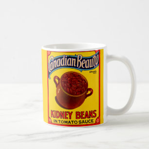 1930年代カナダの美しい腎臓豆ラベル コーヒーマグカップ
