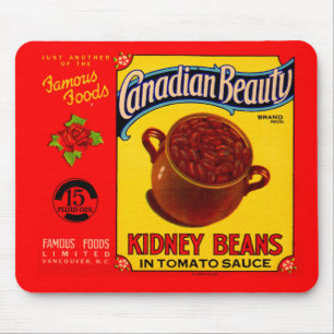 1930年代カナダの美しい腎臓豆ラベル マウスパッド
