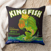 1930年代キングフィッシュのアスパラガスカルレーベル クッション (ブランケット)