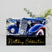 1930年代クラシックカーバースデー 箔招待状 (立ち正面)