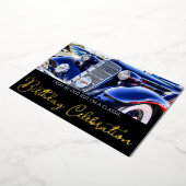 1930年代クラシックカーバースデー 箔招待状 (回転した状態)