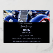 1930年代クラシックカーバースデー 箔招待状 (裏面)