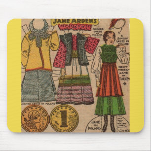 1930年代ジェーンアーデン紙人形ポーランド服 マウスパッド