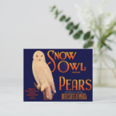 1930年代スノーフクロウブランドの梨の木箱ラベル ポストカード (スタンド正面)