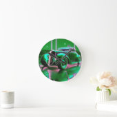 1930年代ネオングリーン通り棒 ラウンド壁時計 (ホーム)