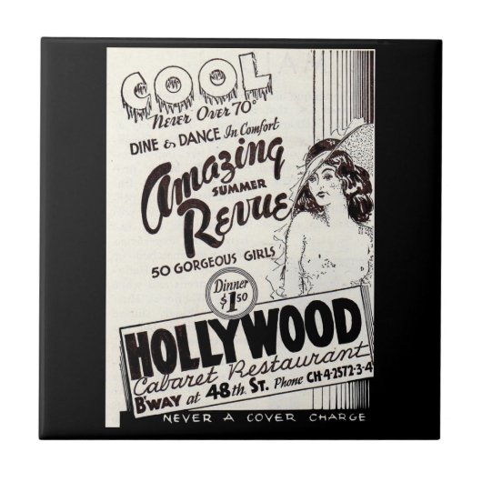 1930年代ハリウッドキャバレーレストランアド タイル (正面)