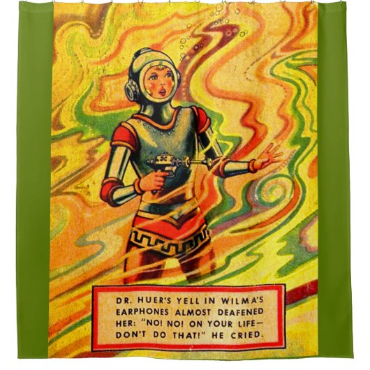 1930年代バックロジャーズ漫画ウィルマデアリング シャワーカーテン (正面)