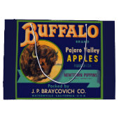 1930年代バッファローブランドリンゴのクレートラベルプリント ラージペーパーバッグ (裏面)