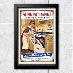 1930年代ビンテージ Sunrise Range オーブン広告 ポスター