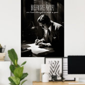 1930年代フィルムノワール – WiFiの前 – 考えとペン ポスター (ホームオフィス)