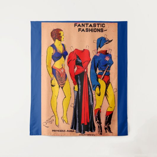 1930年代プリンセスアウラ紙人形1号フラッシュゴードン タペストリー (正面)