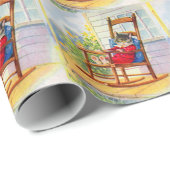 1930年代ポーチロッカーで可愛らしい子猫 ラッピングペーパー (ロールコーナー)