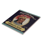 1930年代メリーランド州のチーフストリンレス豆ラベル タイル (側面)