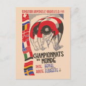 1930年代レトロアートデコデザインの自転車 ポストカード (正面)