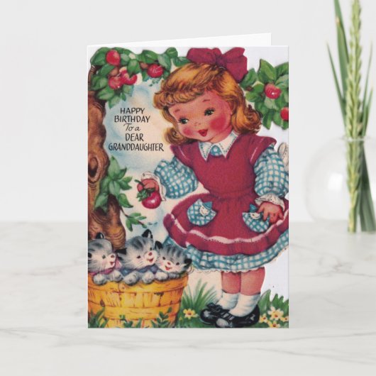 1930年代ヴィンテージハッピーバースデー孫娘 カード (正面)