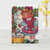 1930年代ヴィンテージハッピーバースデー孫娘 カード (黄色い花)