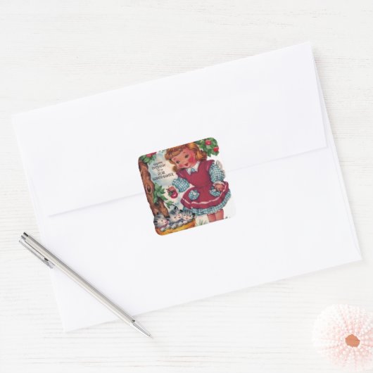 1930年代ヴィンテージハッピーバースデー孫娘 スクエアシール (封筒)