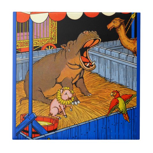 1930年代泣き叫びカバと友人 タイル (正面)