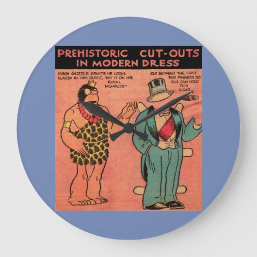 1930年代漫画ズ洞窟人形紙キンググズル ラージ壁時計 (正面)