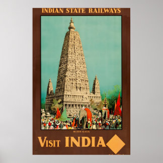 1930年代 インドを訪問 - インド国営鉄道 ヴィンテージ ポスター