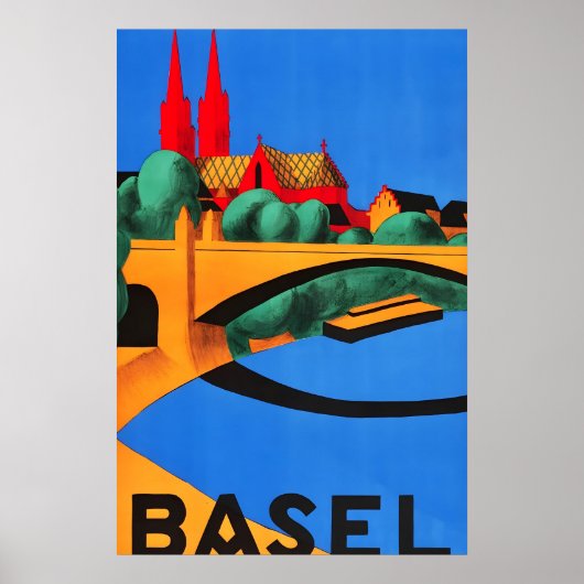 1930年代 バゼル スイス ヴィンテージスタイル ヨーロピアン ポスター (正面)