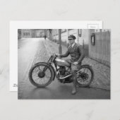 1930年代 ロイヤルエンフィールド オートバイ ヴィンテージ 白黒写真 ポストカード (正面/裏面)