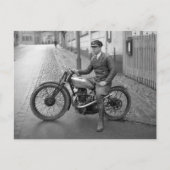 1930年代 ロイヤルエンフィールド オートバイ ヴィンテージ 白黒写真 ポストカード (正面)