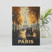 1930年代 ヴィンテージ パリ 旅行 ポスター エッフェル塔 招待状 (スタンド正面)