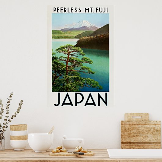 1930年代 Peerless 富士山 日本 トラベルポスター ポスター (キッチン)