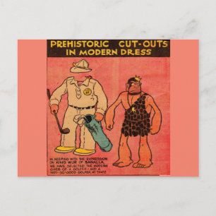 1930年漫画紙人形の洞窟の男キング・ウール ポストカード
