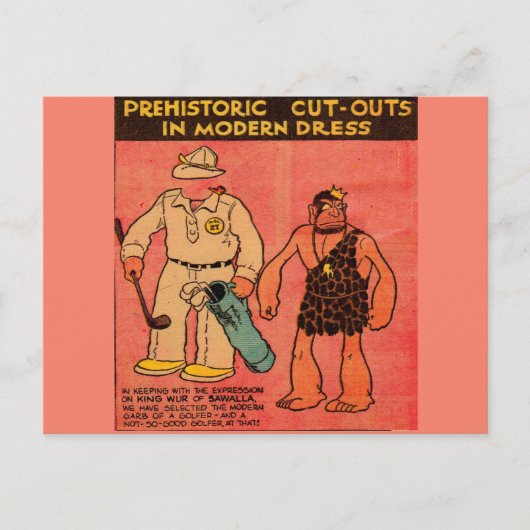 1930年漫画紙人形の洞窟の男キング・ウール ポストカード (正面)
