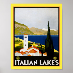 1930湖イタリアン旅行ポスター ポスター