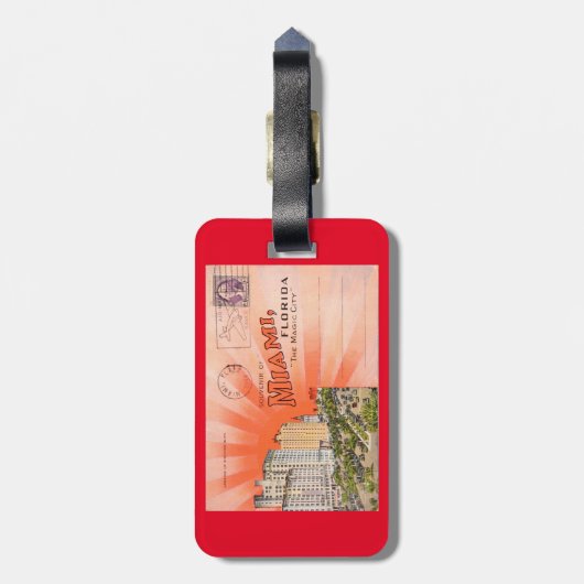 1930-40マイアミはがきキチクールシュ ラゲッジタグ (裏面縦)