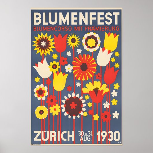 1930 Blumenfest Poster ポスター (正面)