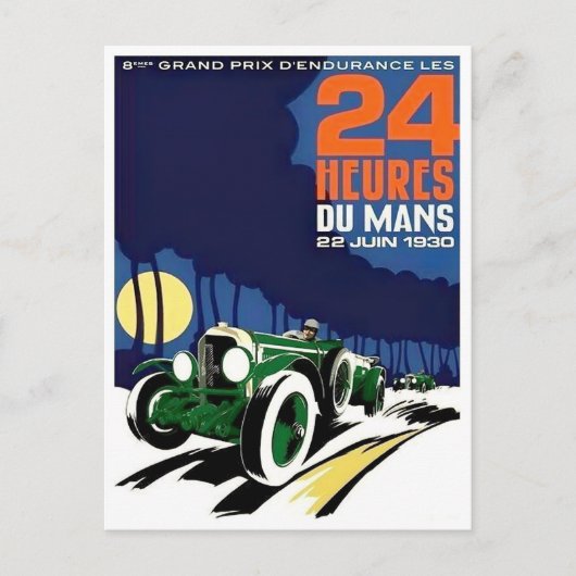 1930 Le Mans 24時間ヴィンテージ・レース ポストカード (正面)