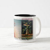 1930 NEW YORK CITYポストカードツートーンコーヒーマグ ツートーンマグカップ (正面右)