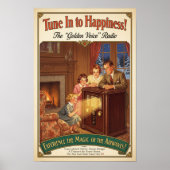 1930 Vintage Golden Voice Radio Advertising ポスター (正面)